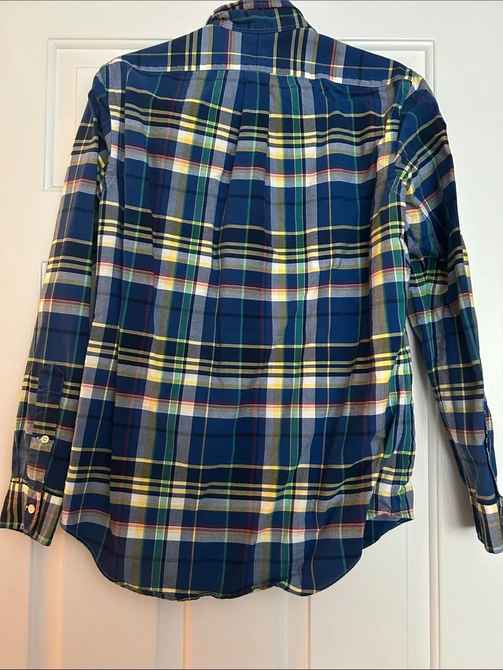 Polo by Ralph Lauren Navy and Yellow Plaid Button-Down Shirt